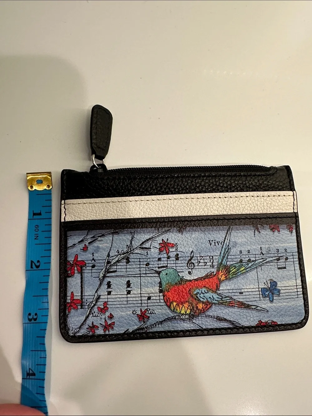 New! Brighton card wallet with zipper coin pocket with hummingbird and butterfly